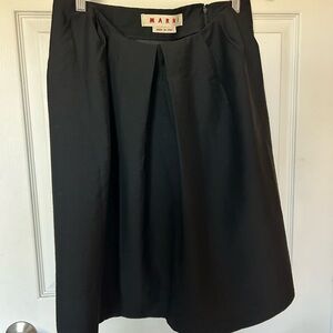 MARNI Black Pleated Skirt Made In Italy US 8